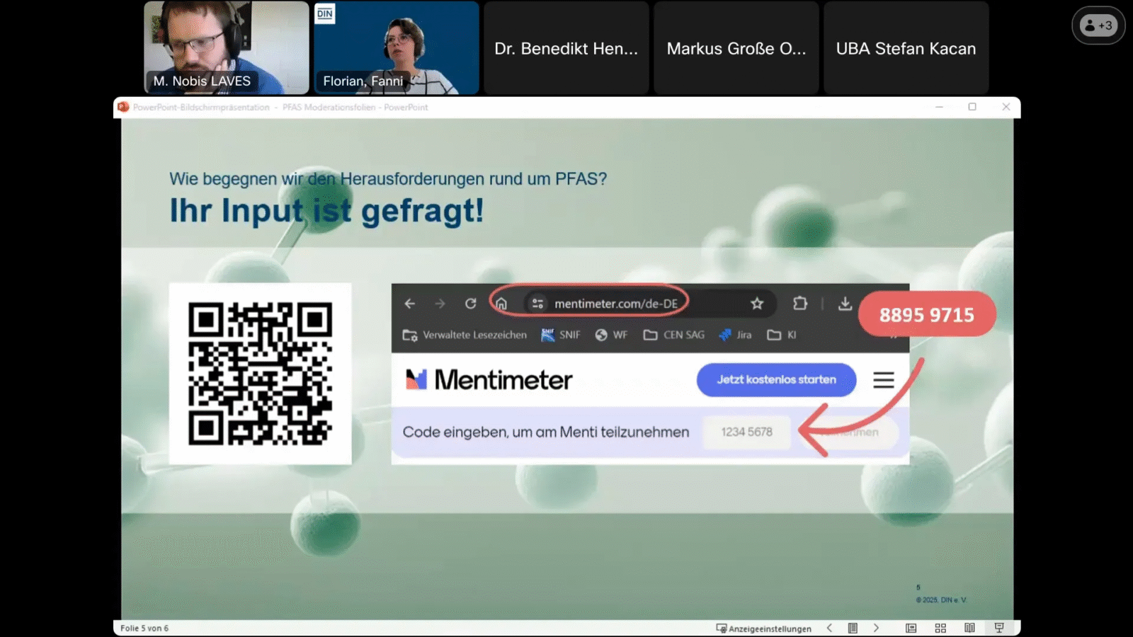 Mentimeter Umfrage zur Zukunft von PFAS und Normung
